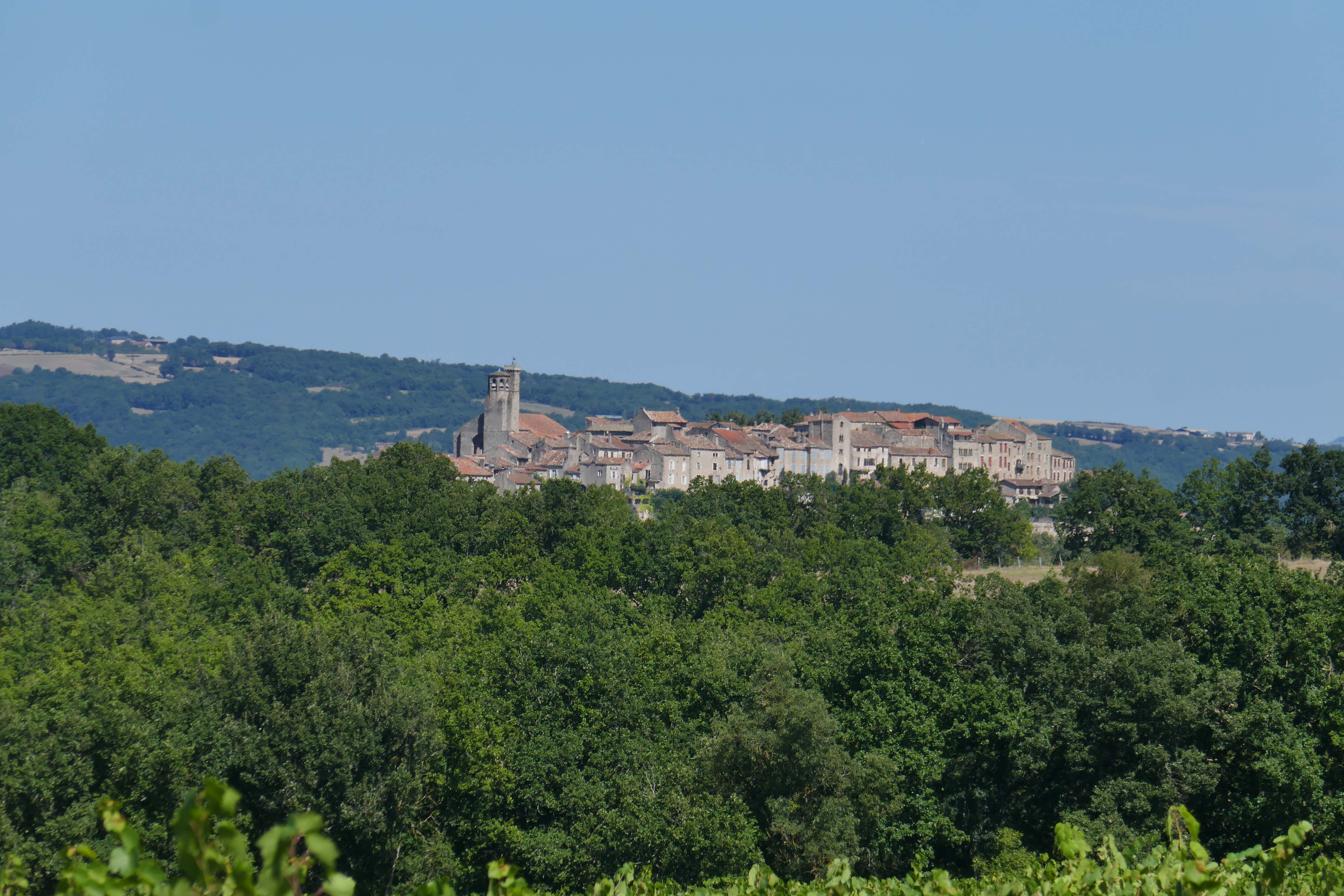 Approaching a hilltop town in the south of France