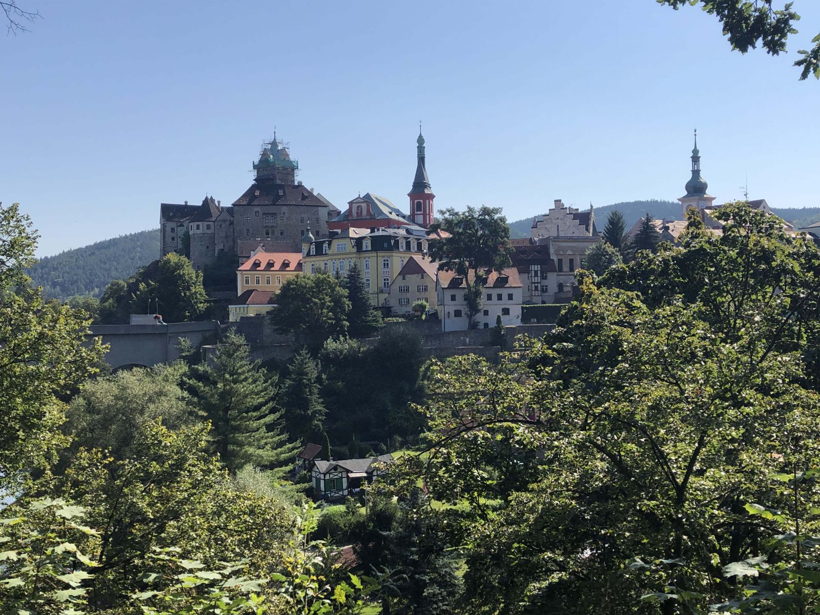 Wonderful hilltop town in a bend in the river near Karlovy Vary