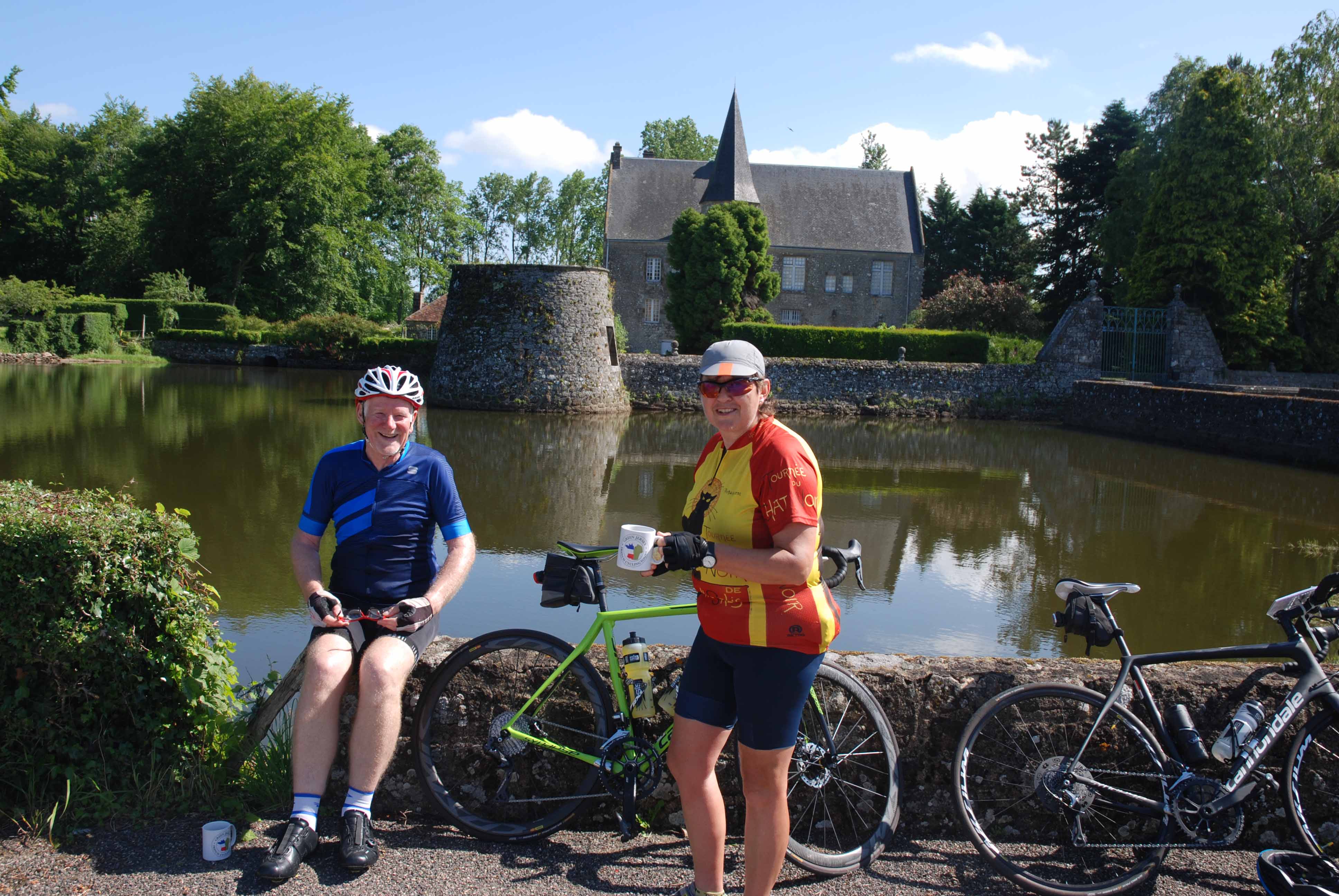 A nice place t stop for coffee on day 2 of our ride to Spain