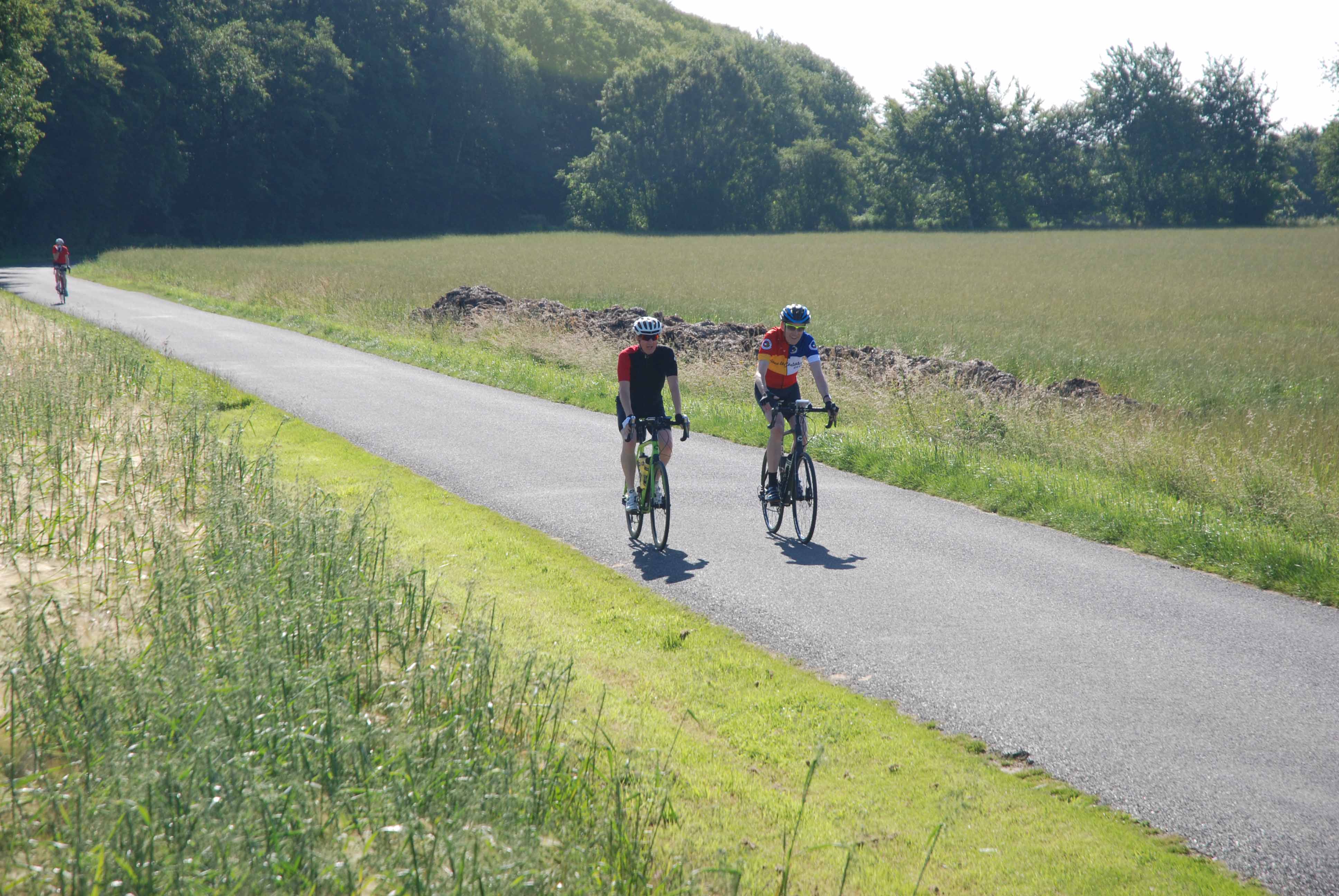 Green Normandy with fine views on day 2 of the ride.