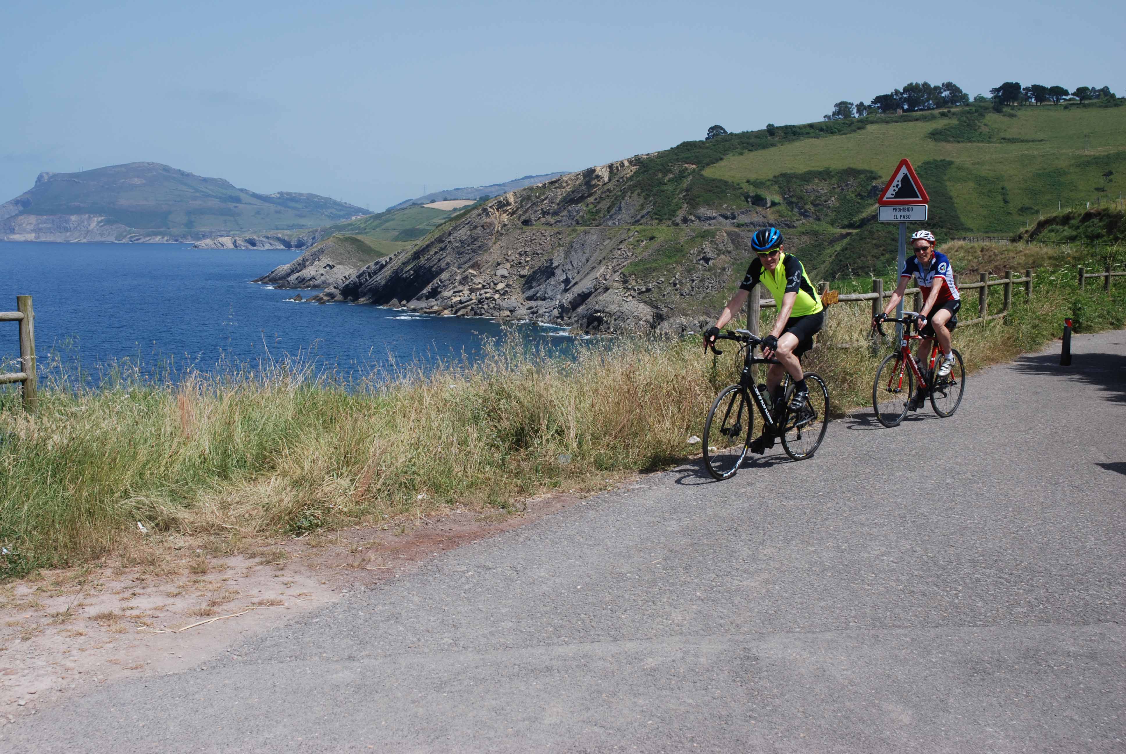 The coast in Spain; at this point our route follows the Camino de Santiago