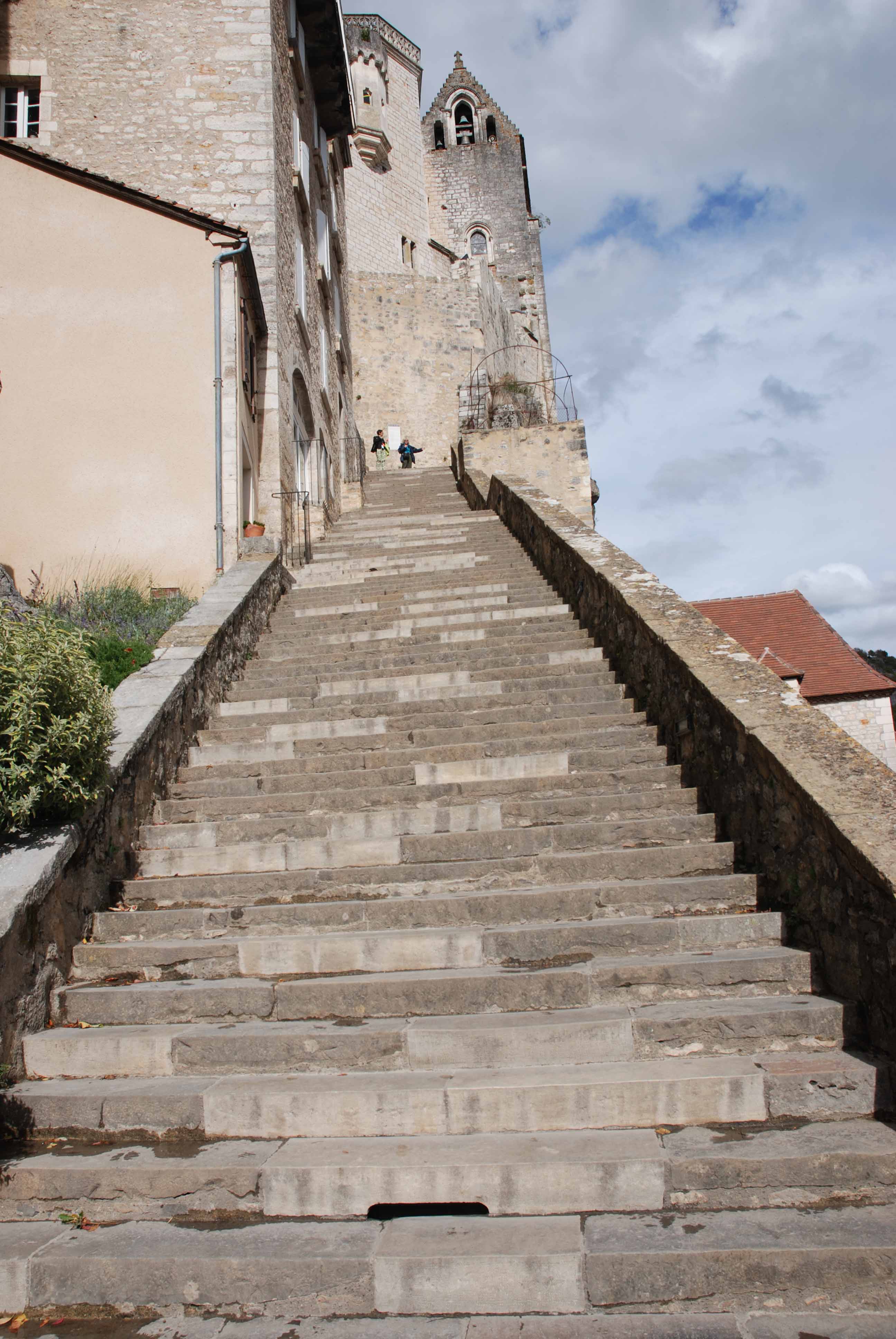 The ancient pilgrims' staircase at Rocamadour