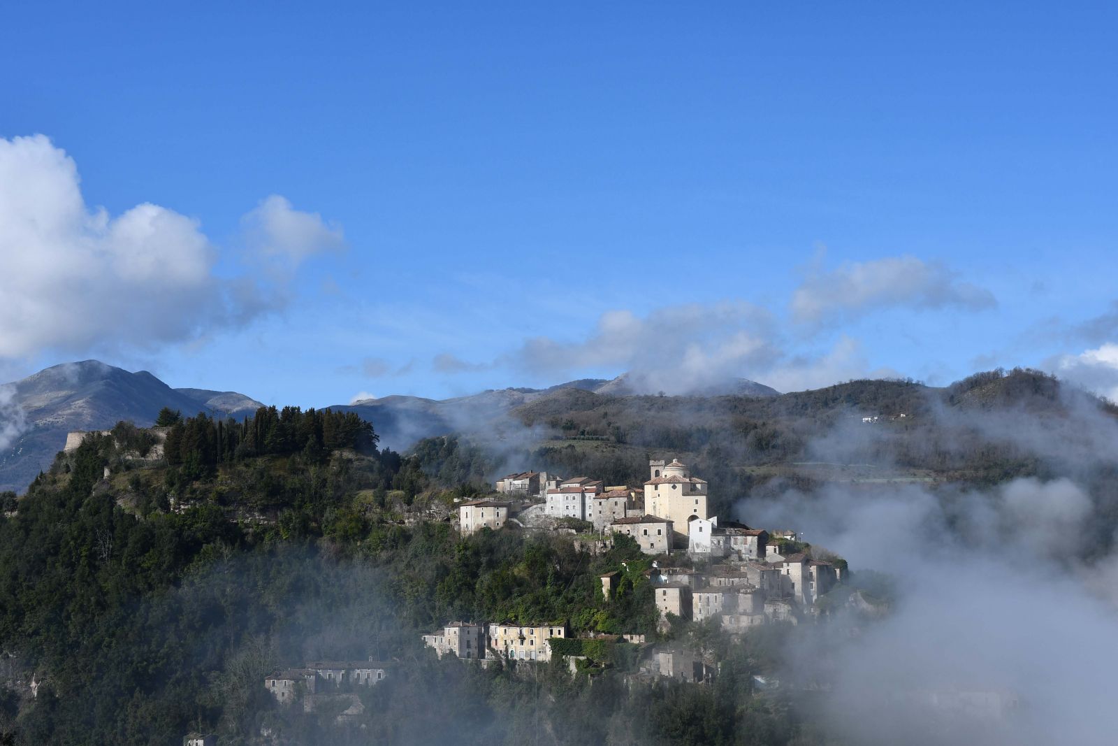 Hilltop town in the clouds