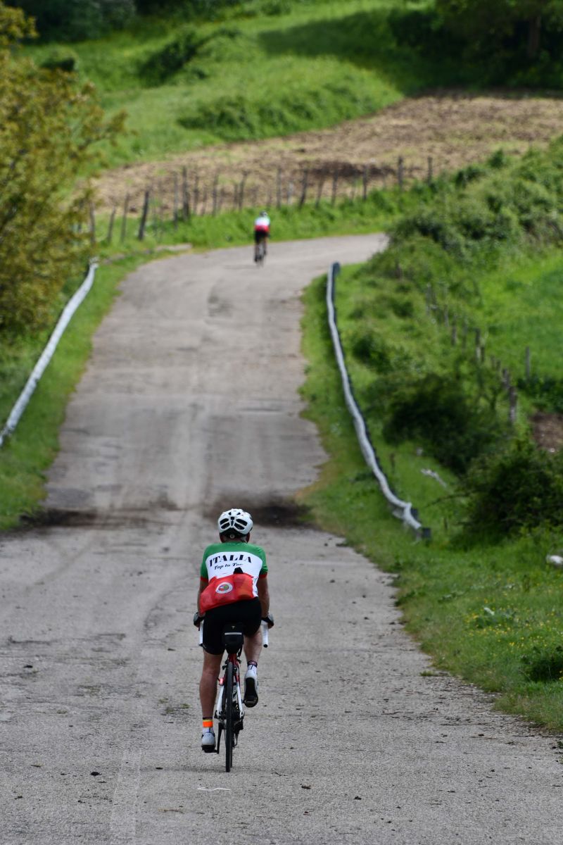 At the foot of the climb!