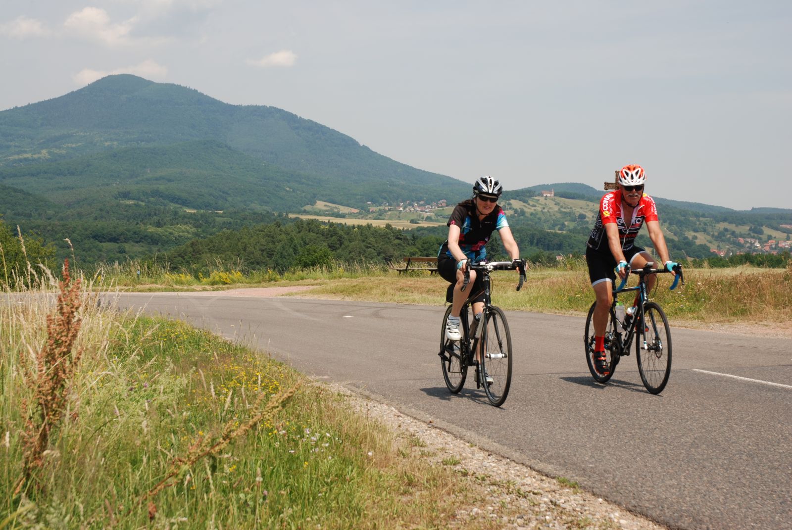 Riding towards the German border in Alsace