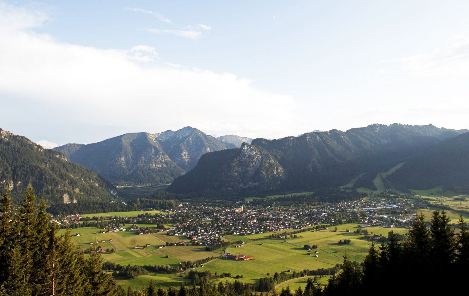 Oberammergau with the Alps behind