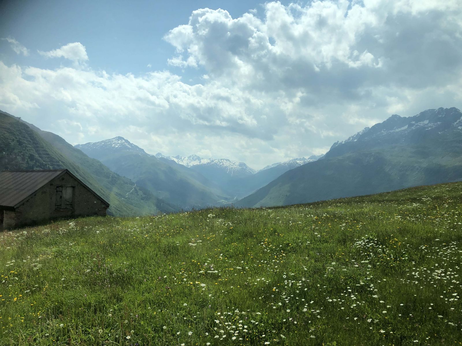 Swiss mountains near the source of the Rhine
