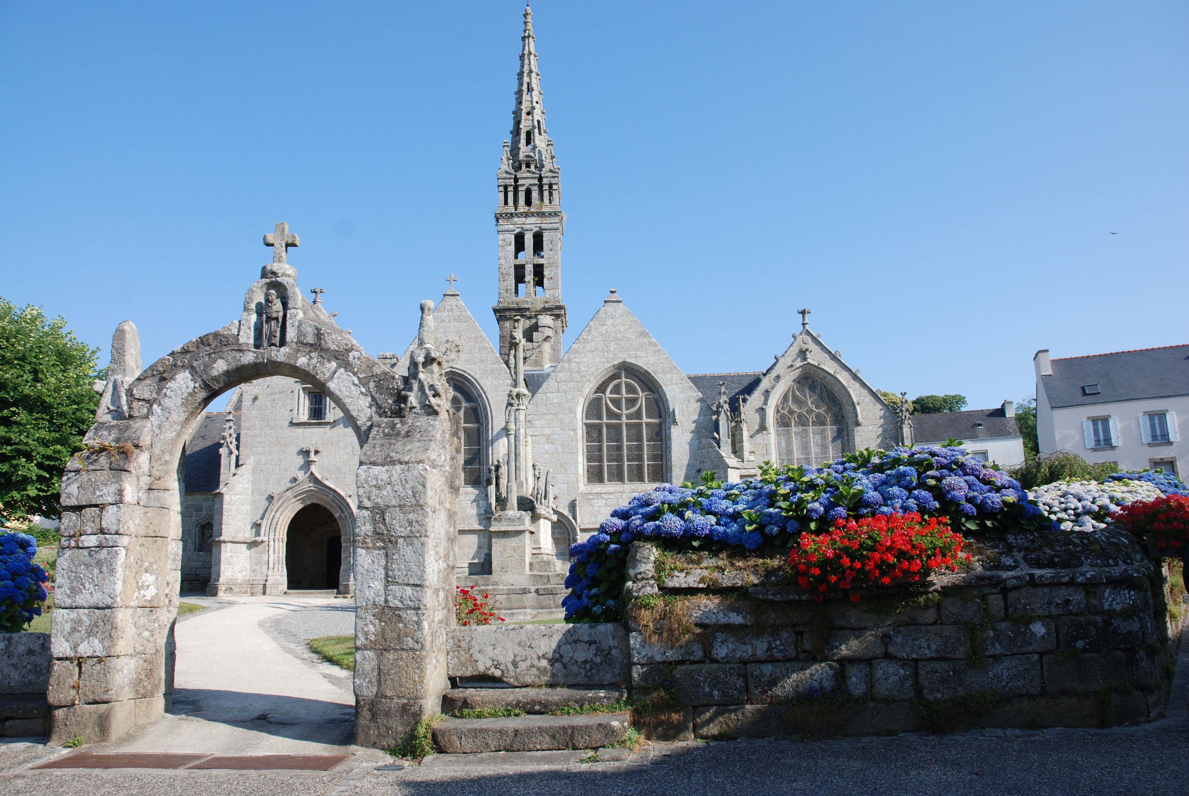 Cycling in Brittany past pretty churches