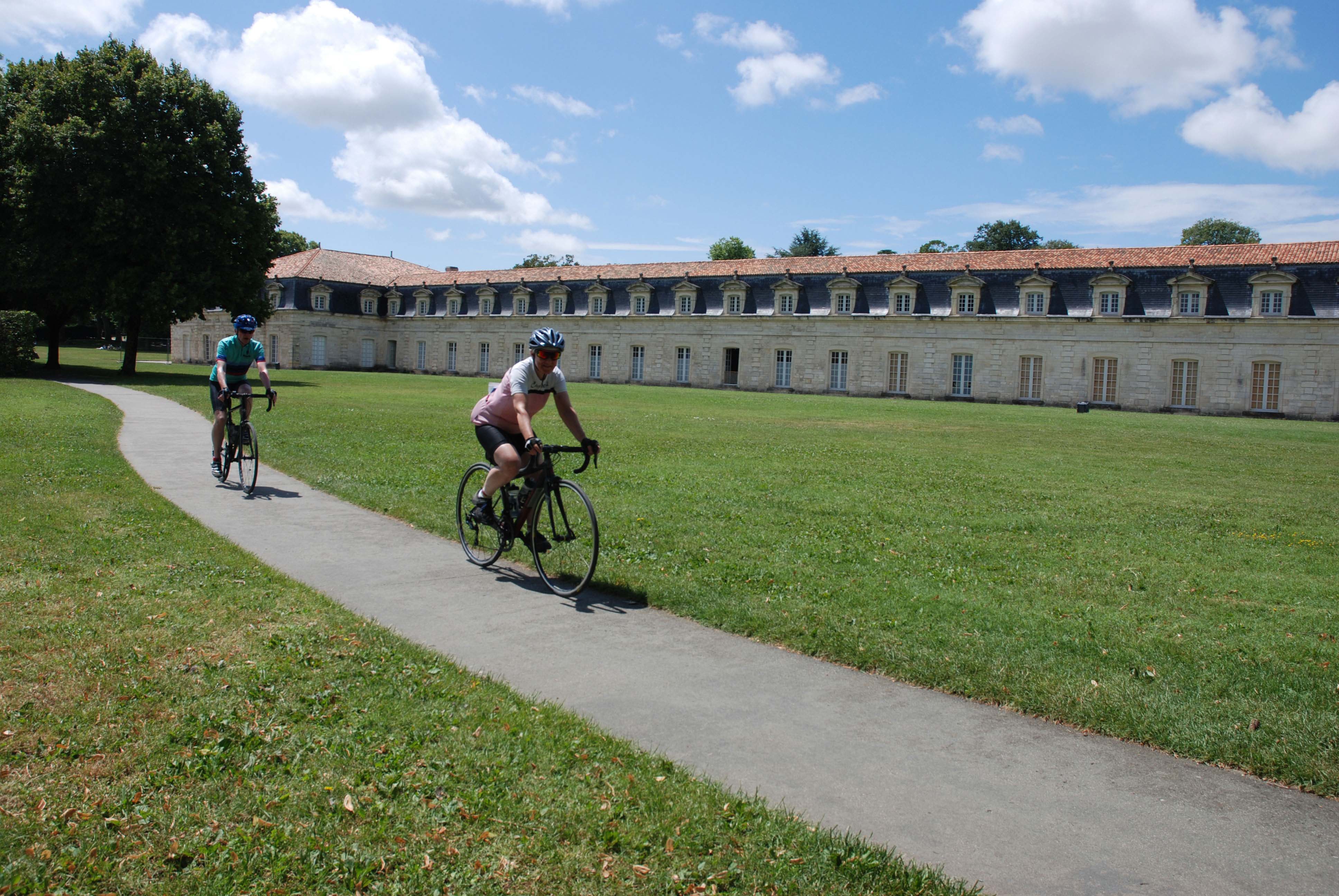 Cycling past France's longest building in the Charente Maritime