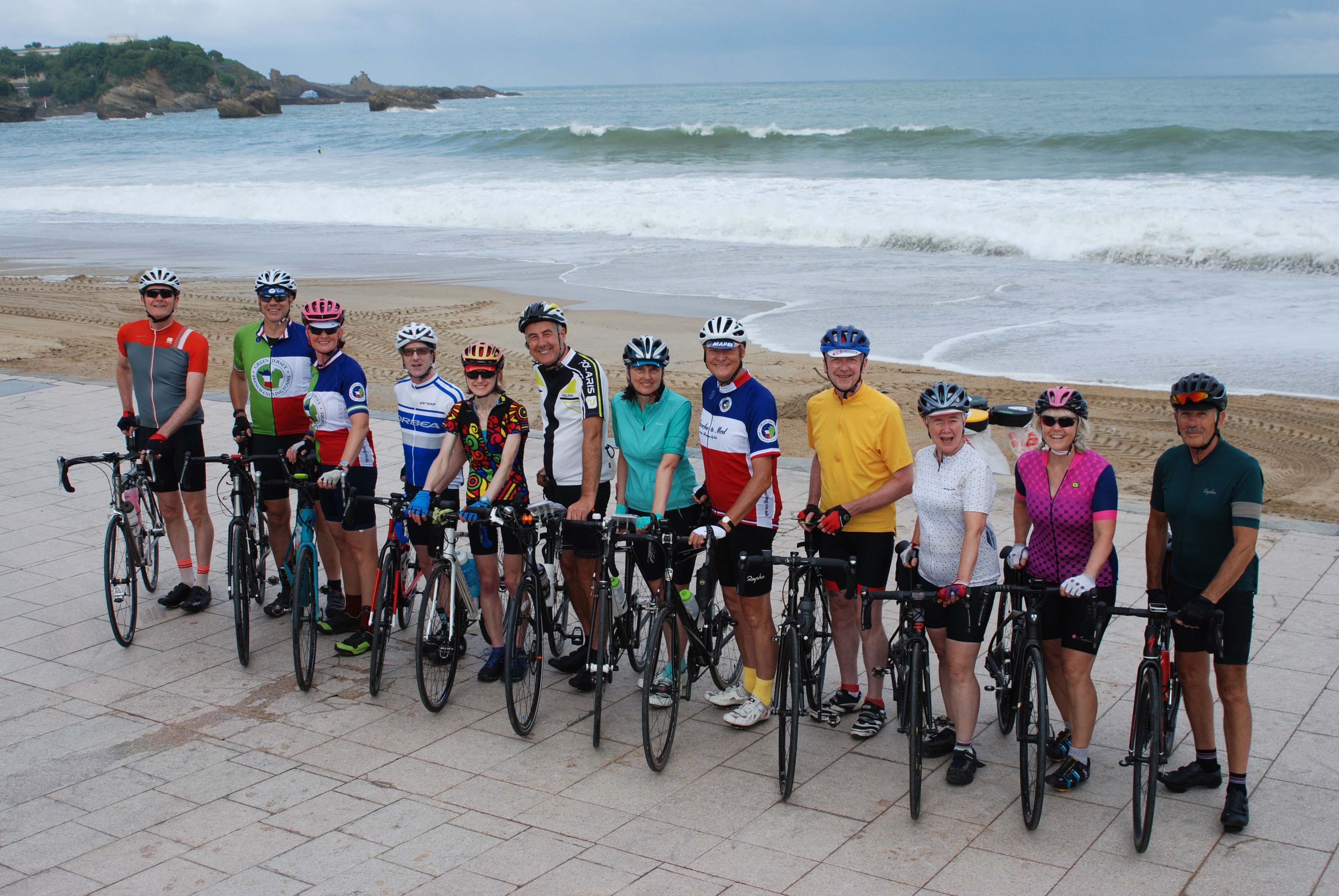 Setting off on our cycling adventure from Biarritz to Roscoff